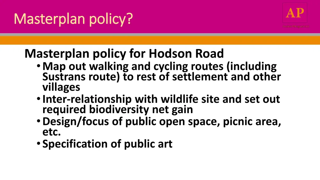 masterplan policy masterplan policy