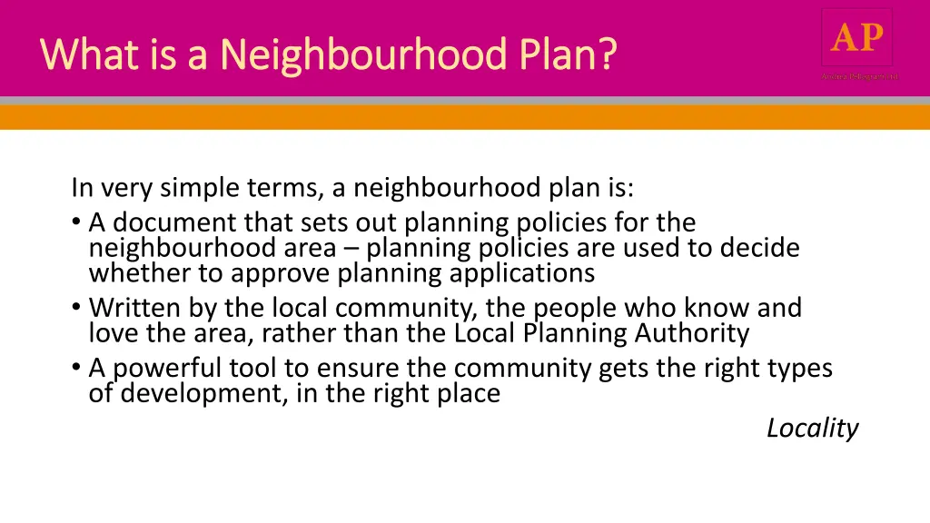 what is a neighbourhood plan what