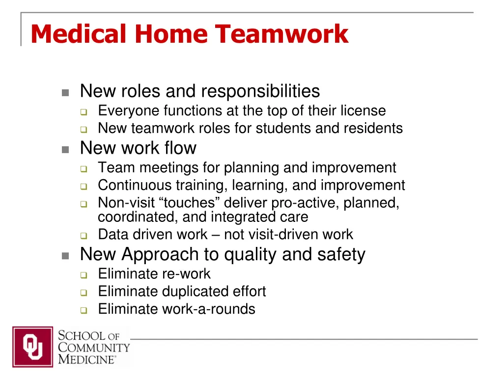 medical home teamwork