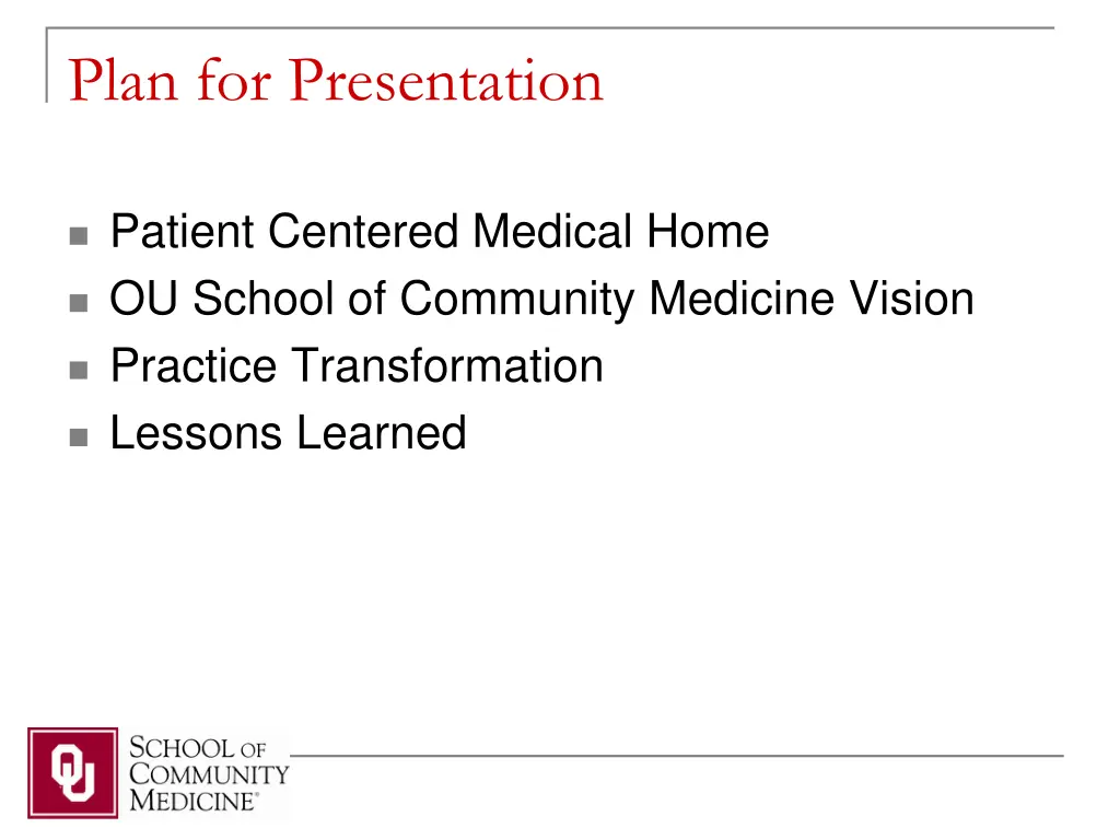 plan for presentation