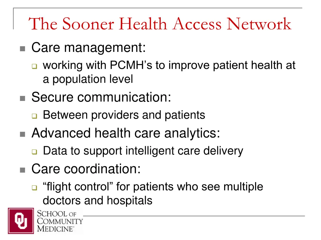 the sooner health access network