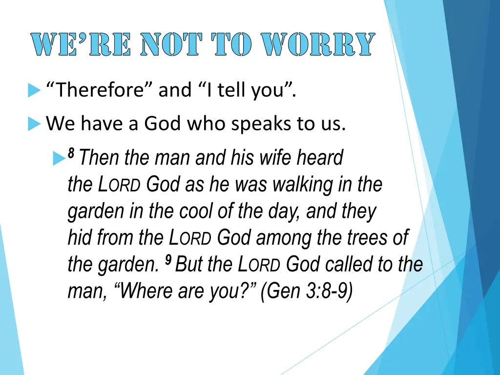 we re not to worry 1