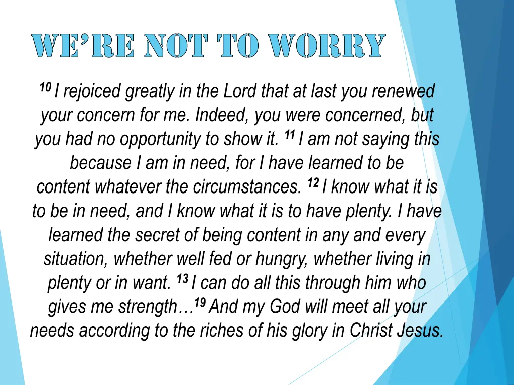 we re not to worry 5