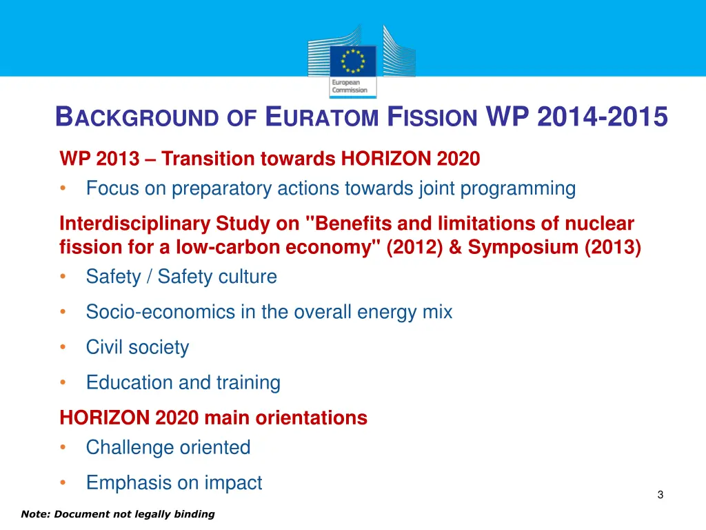 b ackground of e uratom f ission wp 2014 2015