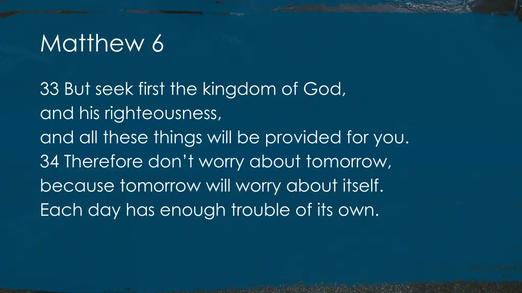matthew 6 3
