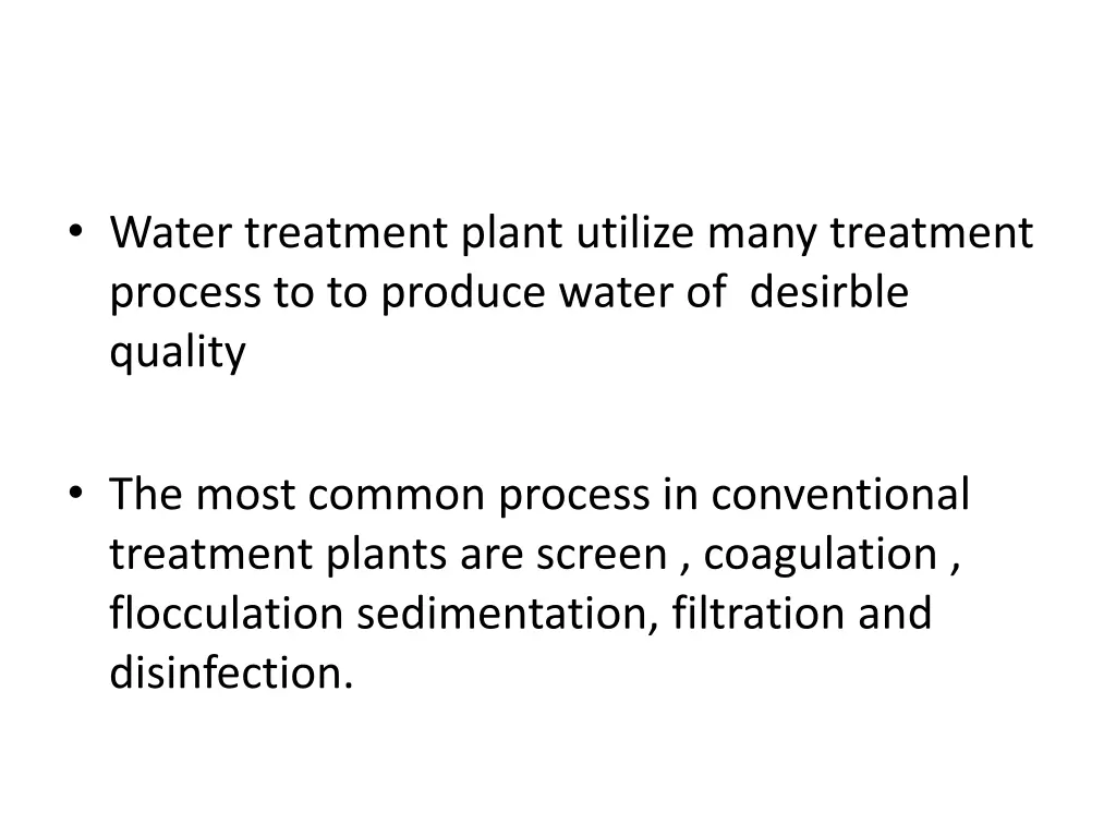 water treatment plant utilize many treatment