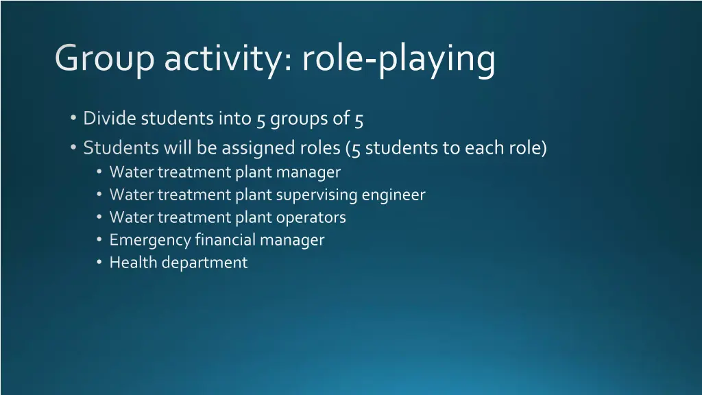 group activity role playing
