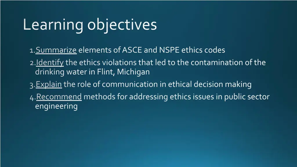 learning objectives