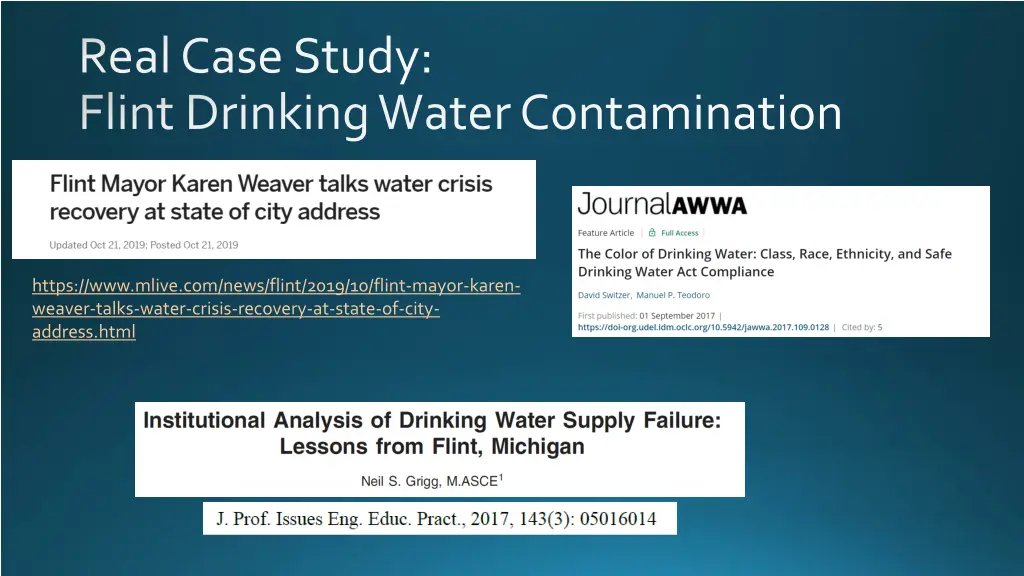 real case study flint drinking water contamination