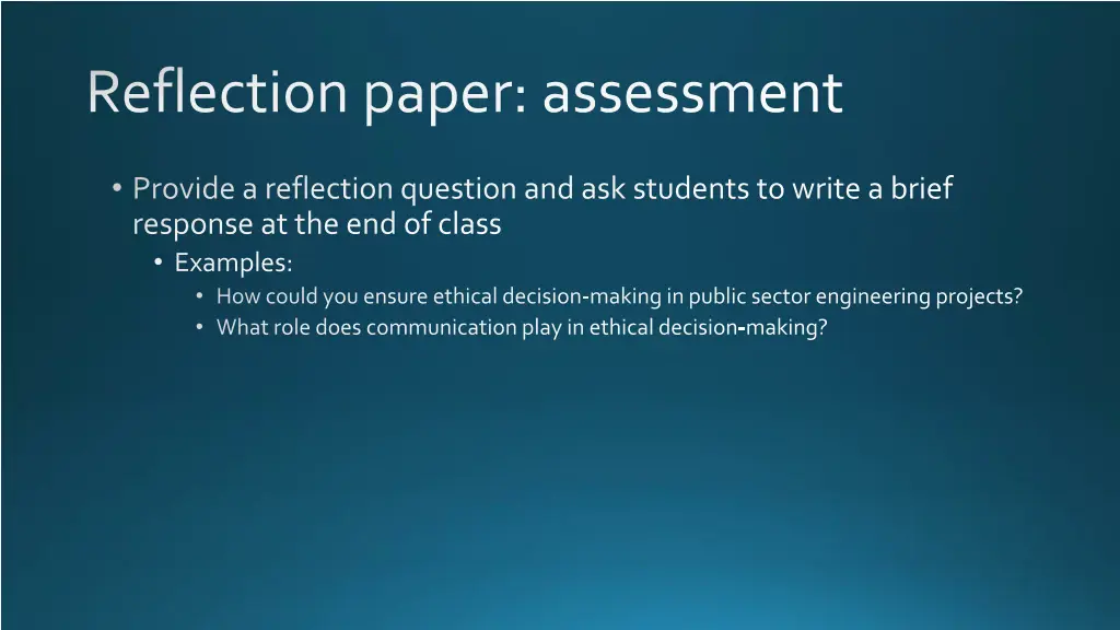 reflection paper assessment