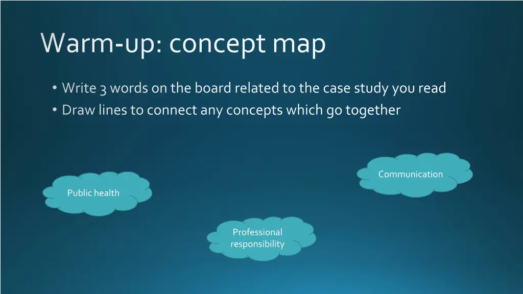 warm up concept map
