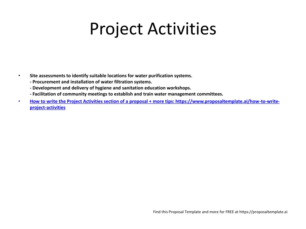 project activities