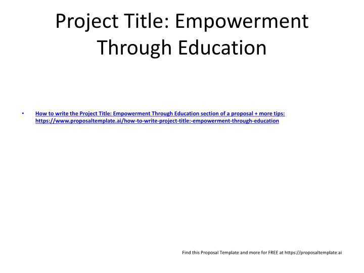 project title empowerment through education