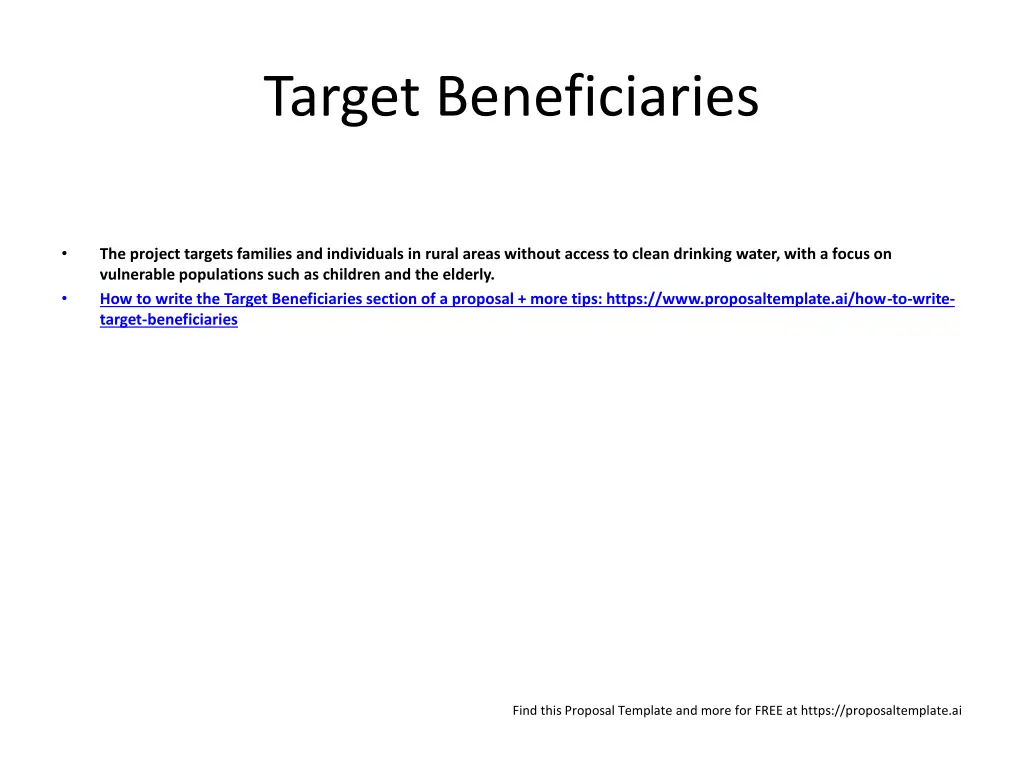 target beneficiaries