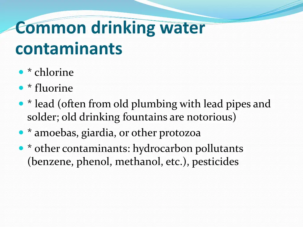 common drinking water contaminants