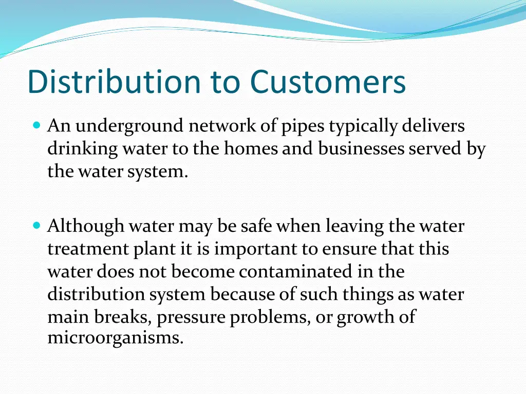 distribution to customers