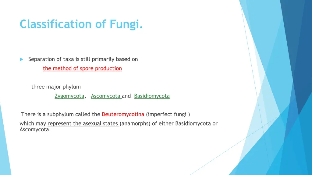 classification of fungi