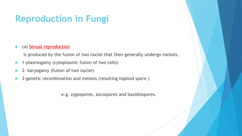 reproduction in fungi