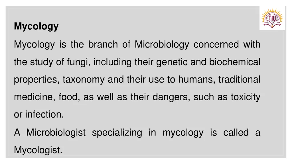 mycology