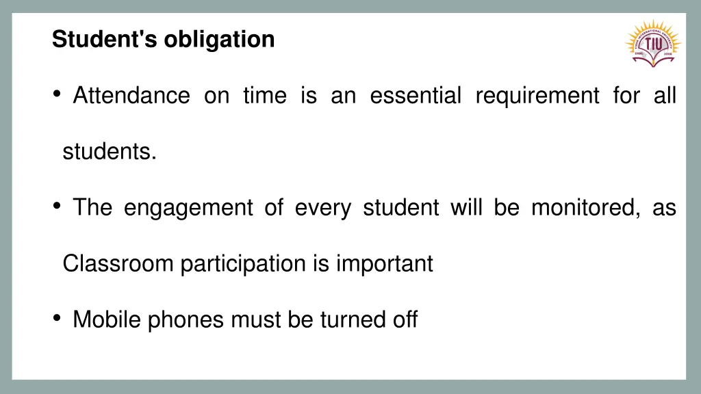 student s obligation