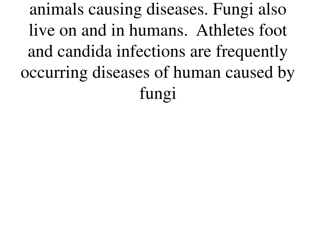 animals causing diseases fungi also live