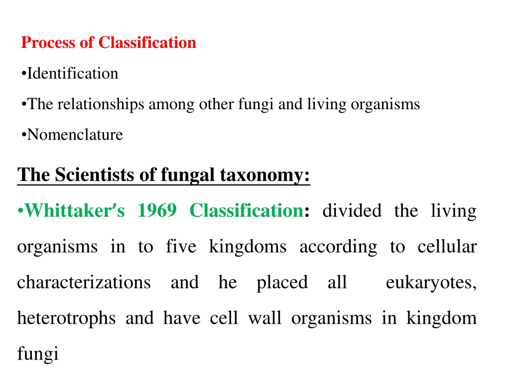 process of classification