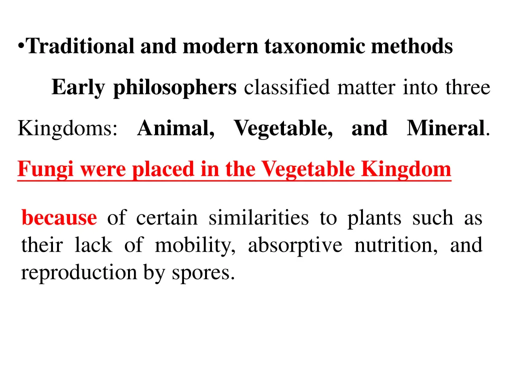 traditional and modern taxonomic methods