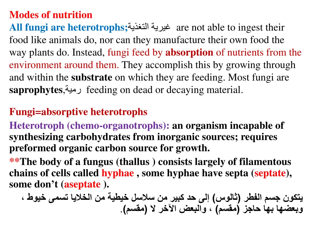 modes of nutrition all fungi are heterotrophs