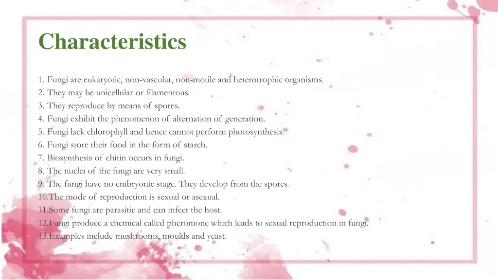 characteristics