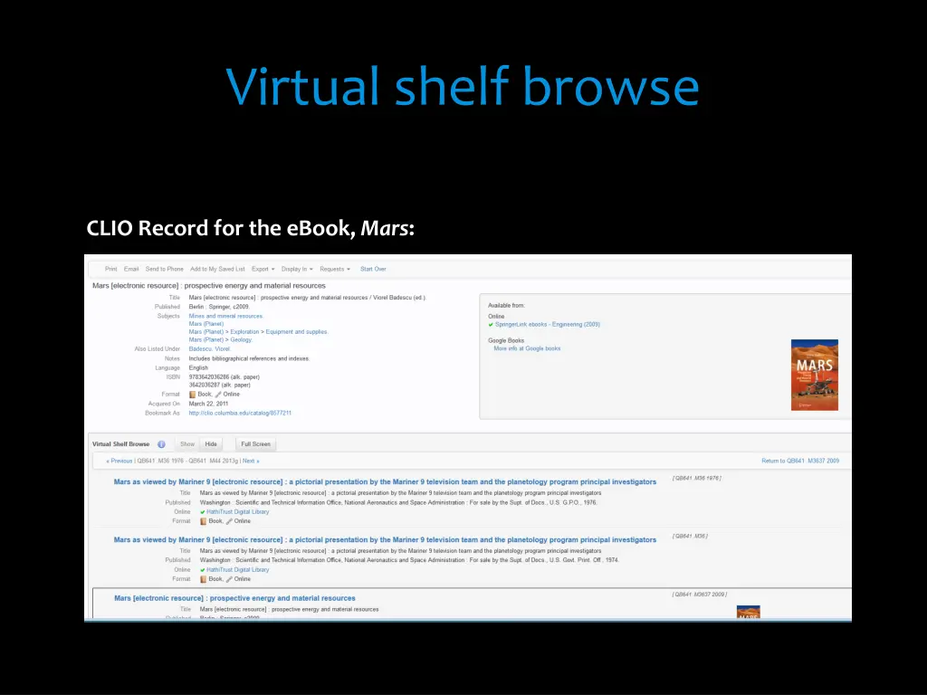 virtual shelf browse