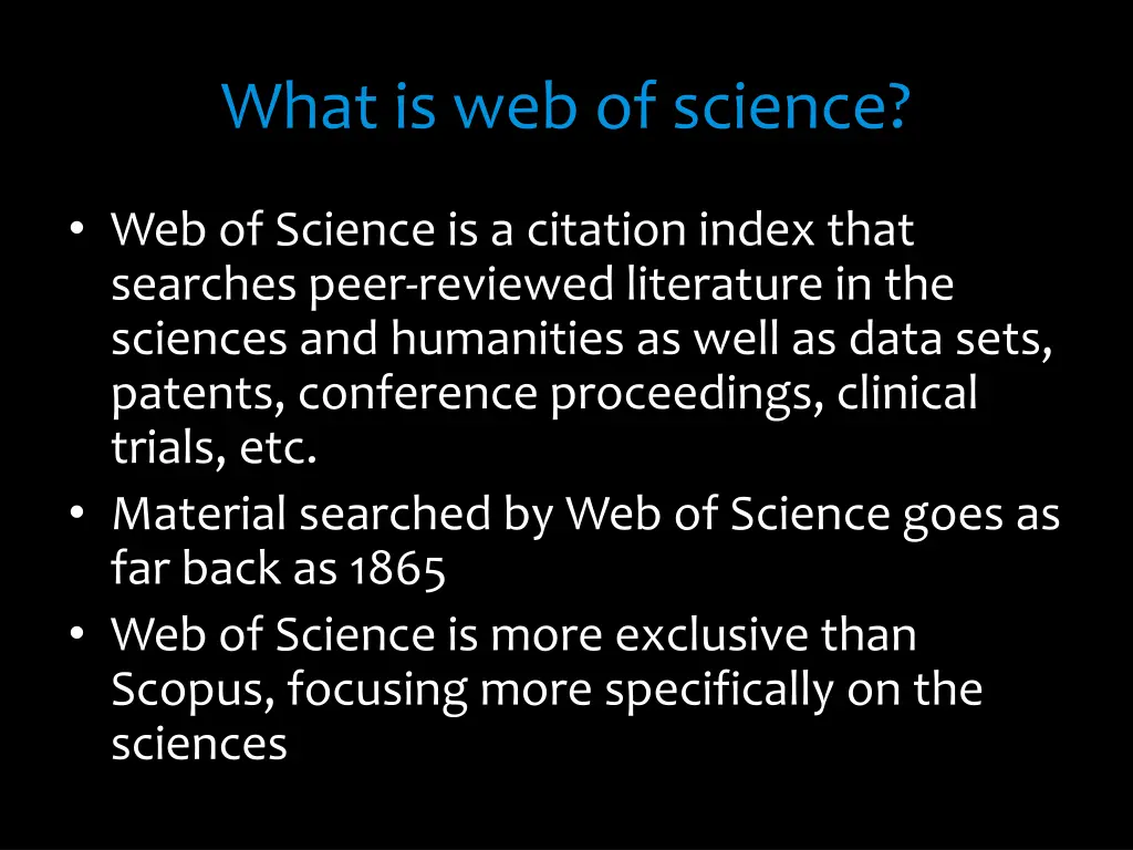 what is web of science