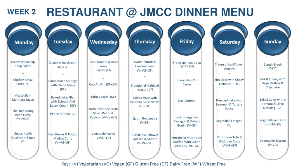 restaurant @ jmcc dinner menu 1