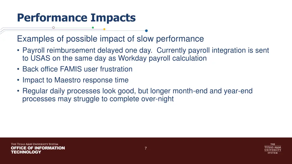 performance impacts