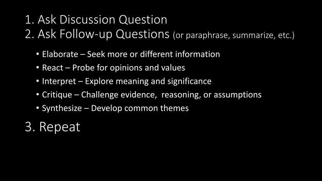 1 ask discussion question 2 ask follow 2