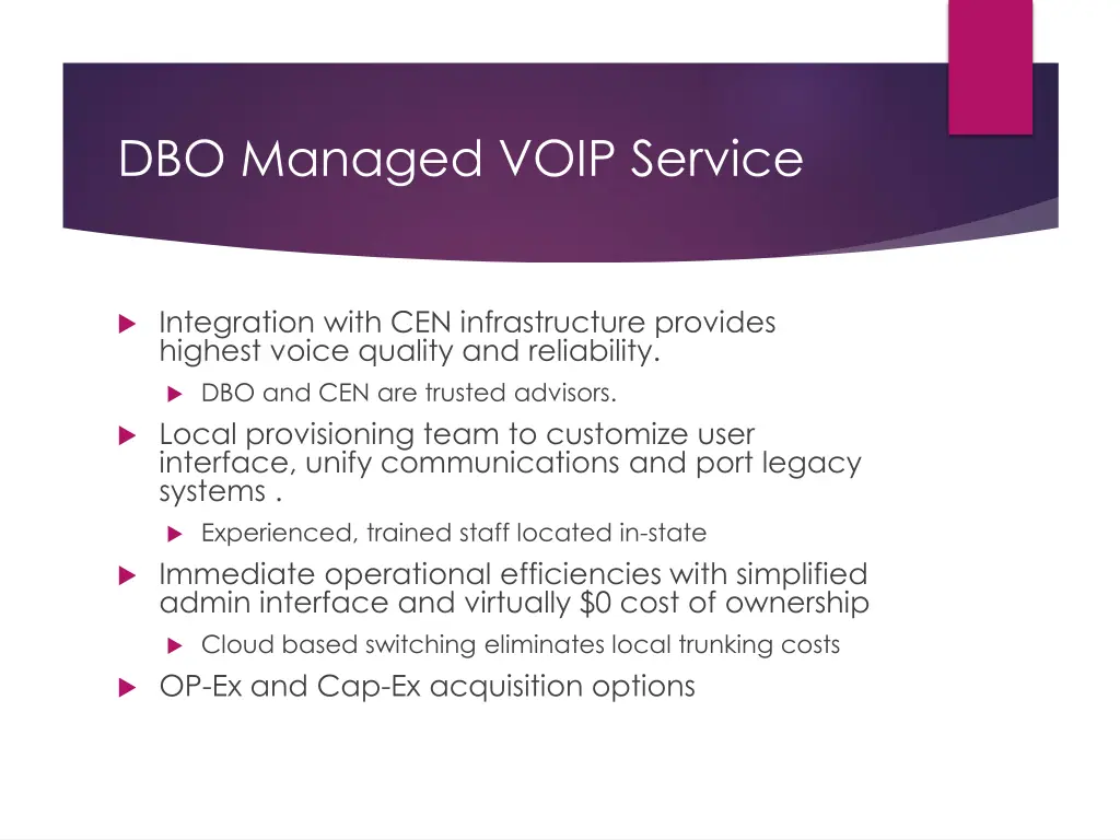 dbo managed voip service