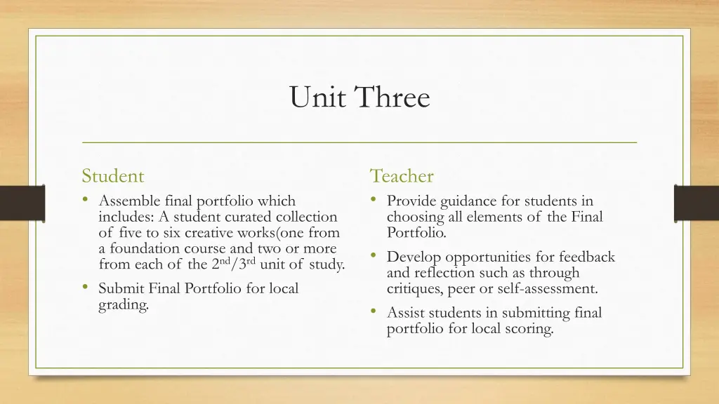 unit three