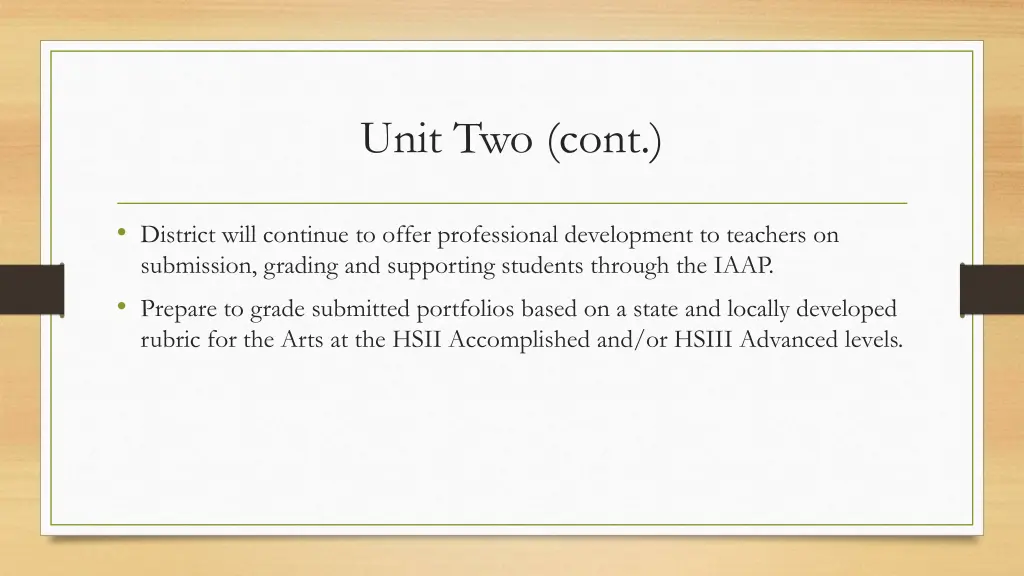 unit two cont