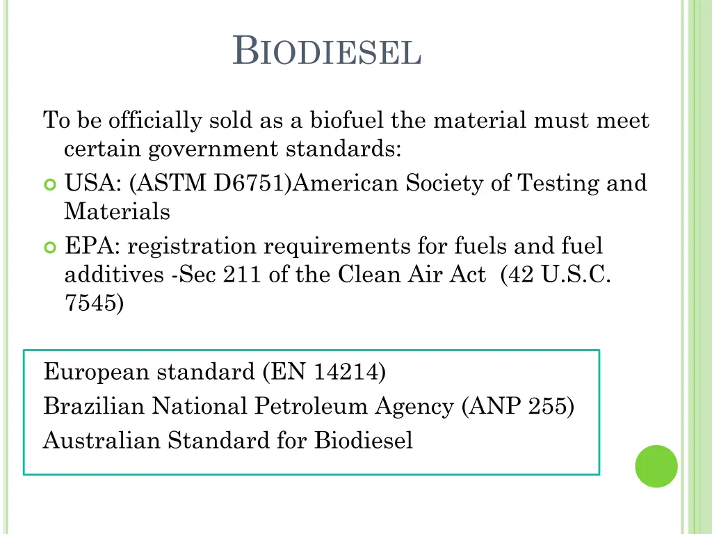 b iodiesel