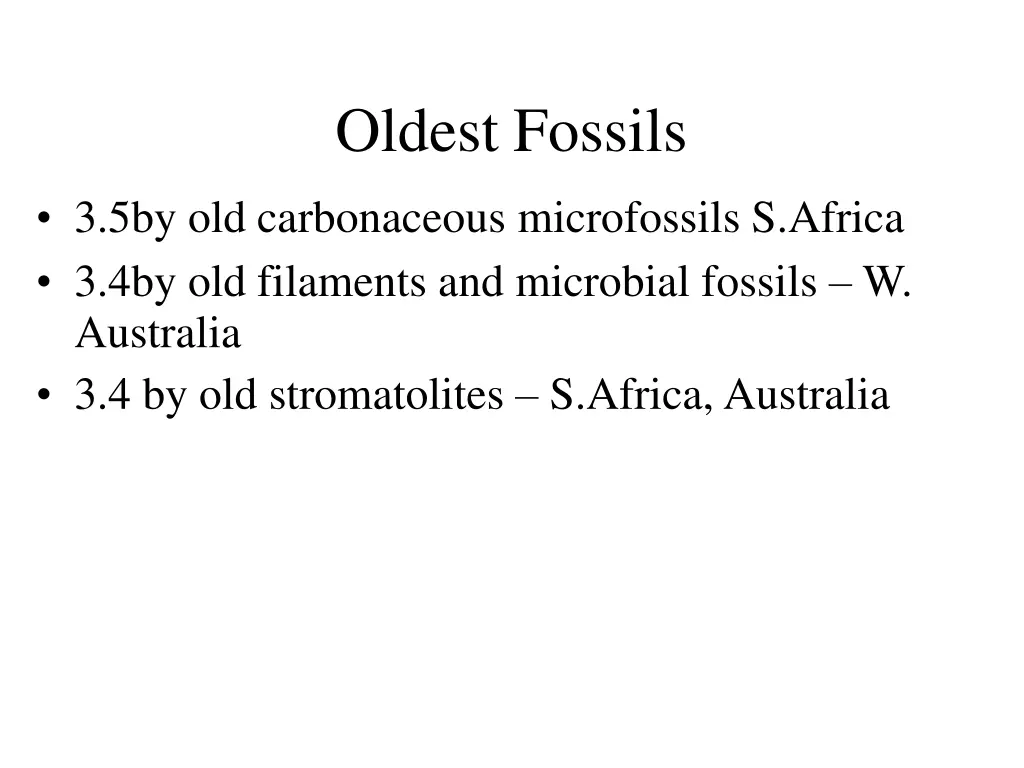 oldest fossils