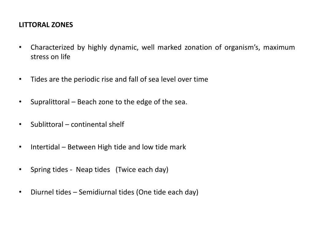 littoral zones