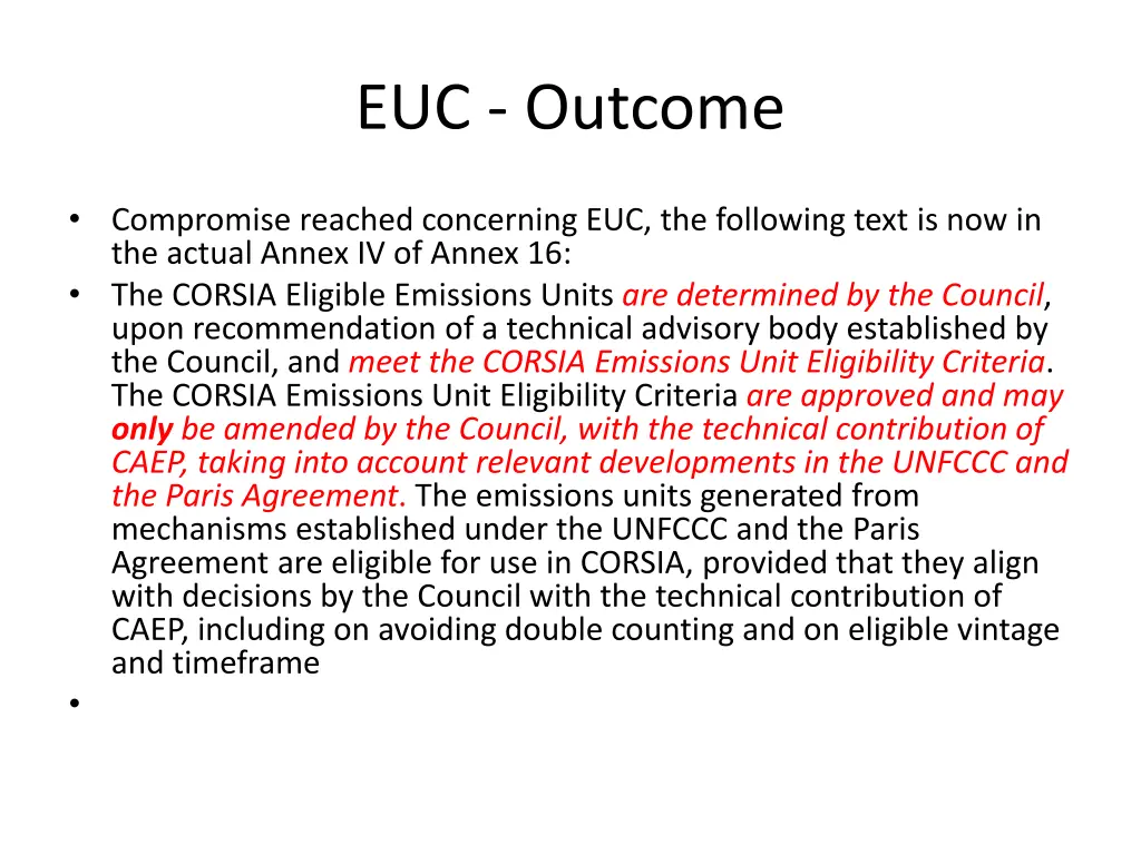 euc outcome