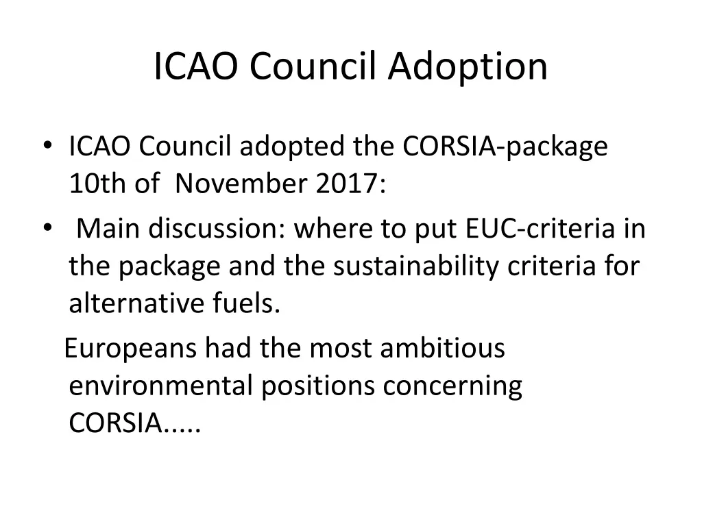 icao council adoption
