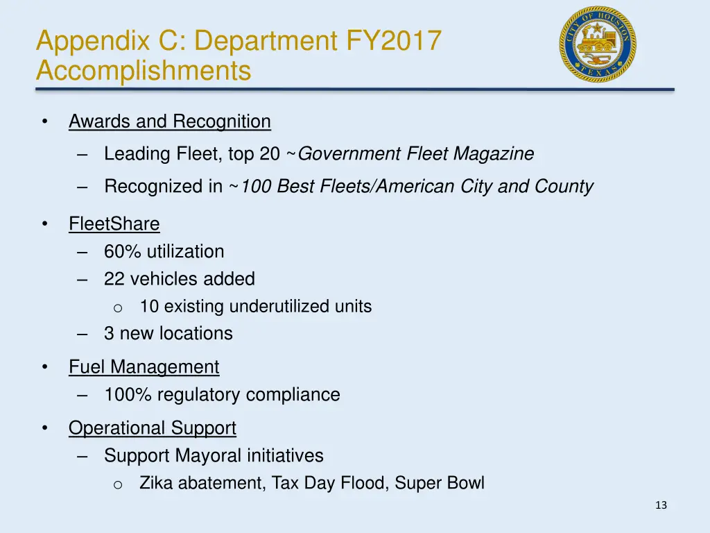 appendix c department fy2017 accomplishments