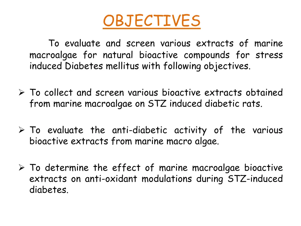 objectives