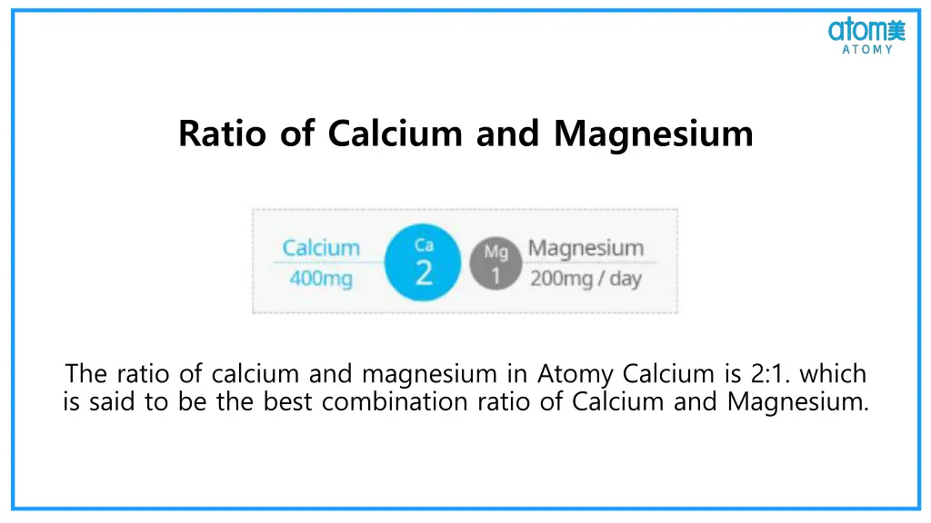 ratio of calcium and magnesium