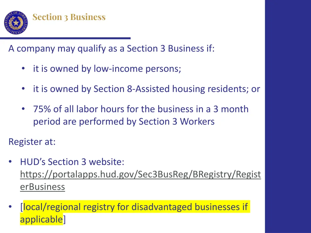 section 3 business
