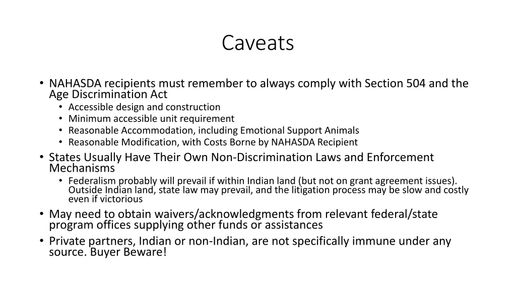 caveats
