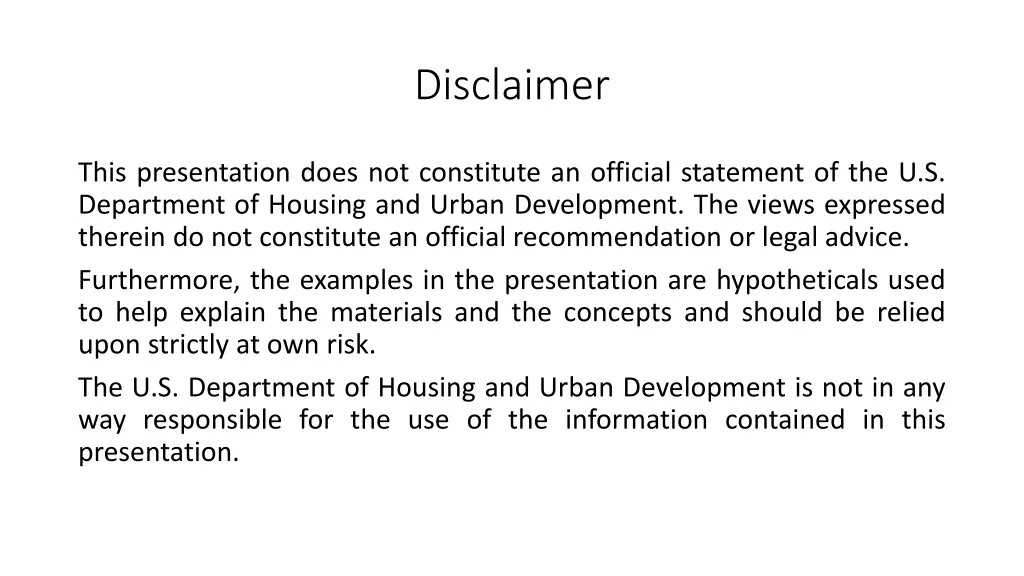 disclaimer