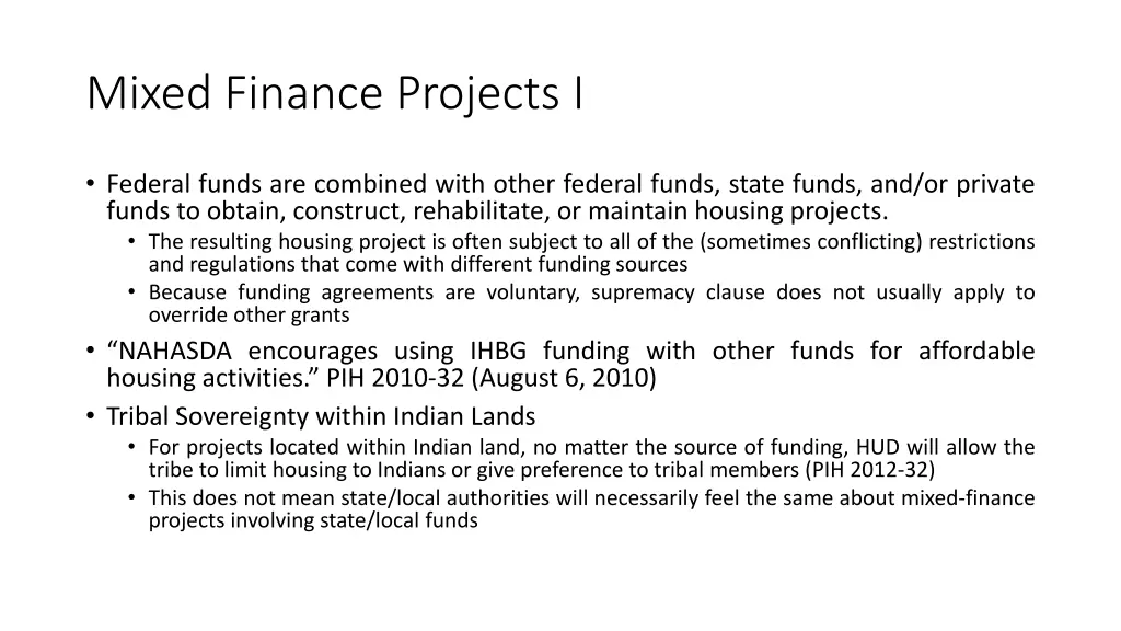 mixed finance projects i