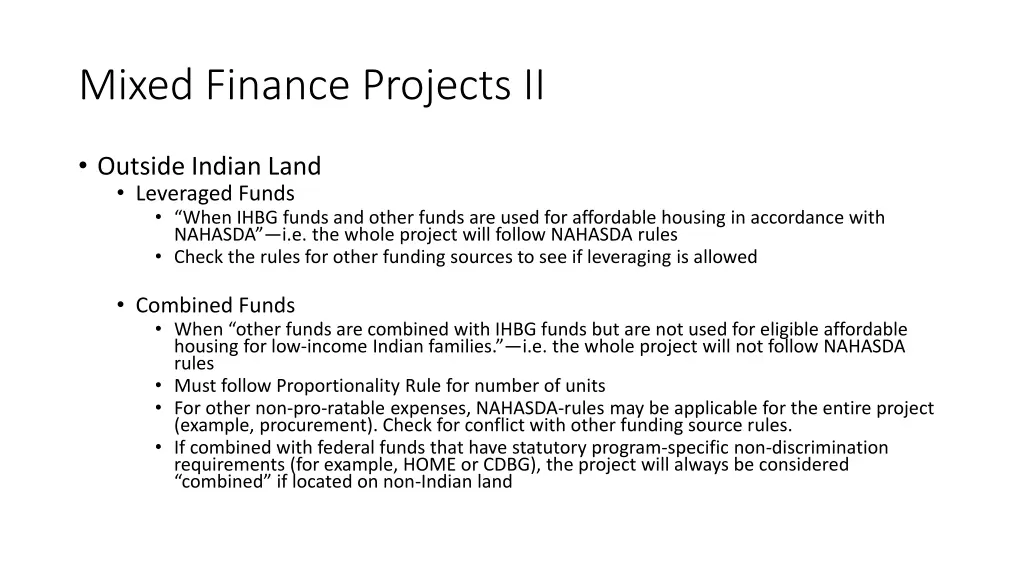 mixed finance projects ii